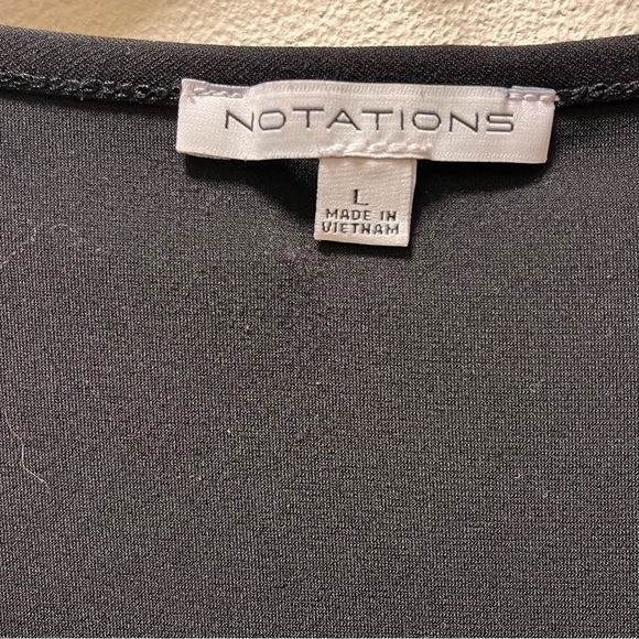 Notations Stylish Chic Comfy Pullover , Sz L, Black with Geometric Pattern - Picture 4 of 7